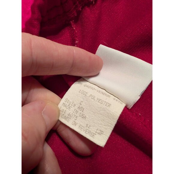 Vintage 80s/90s Haband for Her Red Polyester Pants Sz 12P USA Made Elastic Waist - Picture 5 of 6